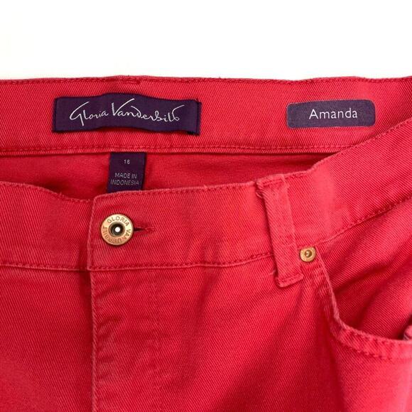 Gloria Vanderbilt Amanda Straight Leg Women's size 16 Medium Pink Denim Jeans - Picture 4 of 5